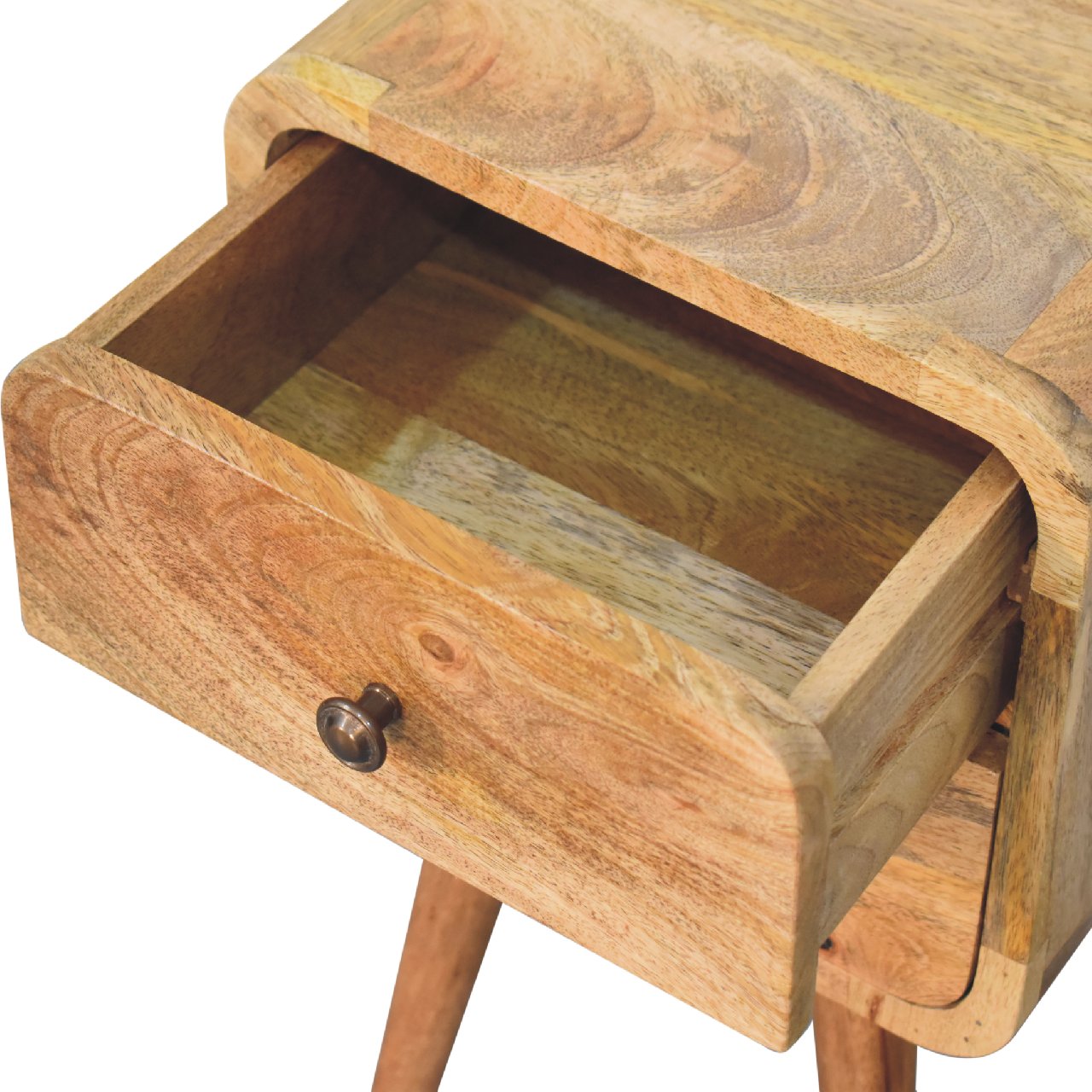 Mini Oak-ish Curved Nightstand