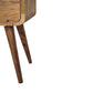 Mini Curved Nightstand - Oak Finish