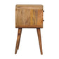 Mini Curved Nightstand - Oak Finish