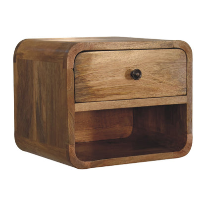 Mini Oak-ish Floating Open Nightstand