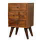 4-Drawer Nightstand - Chestnut Finish