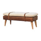 Leather Bouclé Buffalo Hide Bench