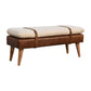 Leather Bouclé Buffalo Hide Bench