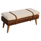 Leather Bouclé Buffalo Hide Bench