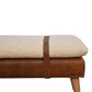 Leather Bouclé Buffalo Hide Bench