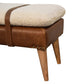 Leather Bouclé Buffalo Hide Bench