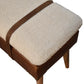 Leather Bouclé Buffalo Hide Bench
