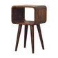 Mini Curved Nightstand - Chestnut Finish