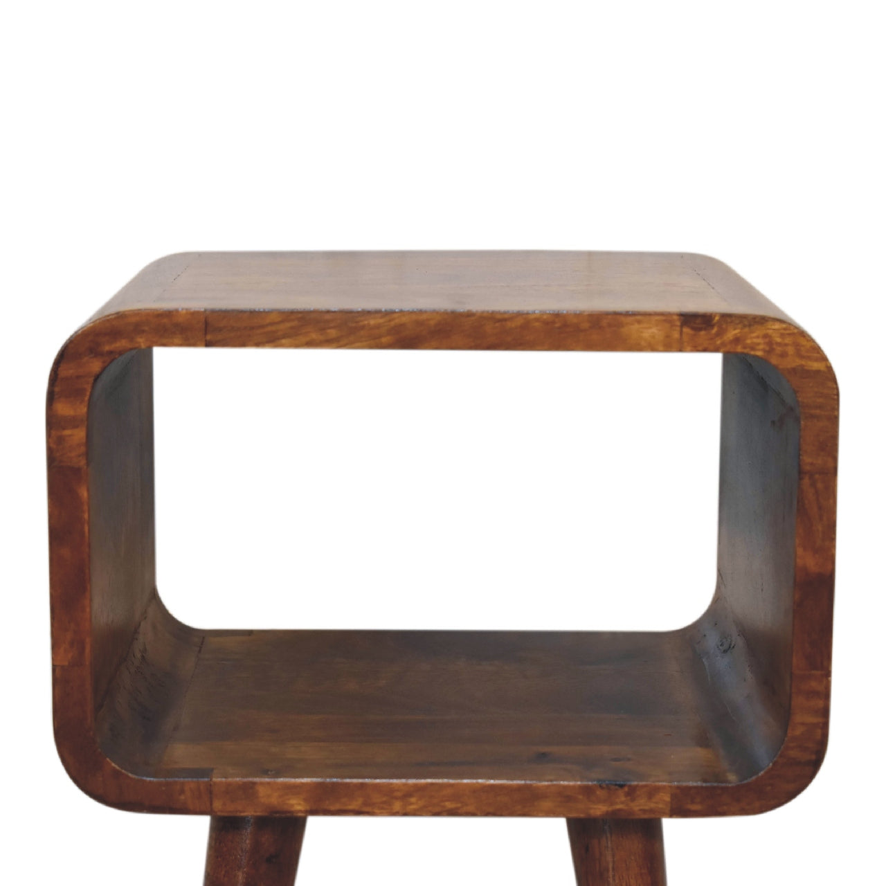 Mini Chestnut Curved Open Nightstand