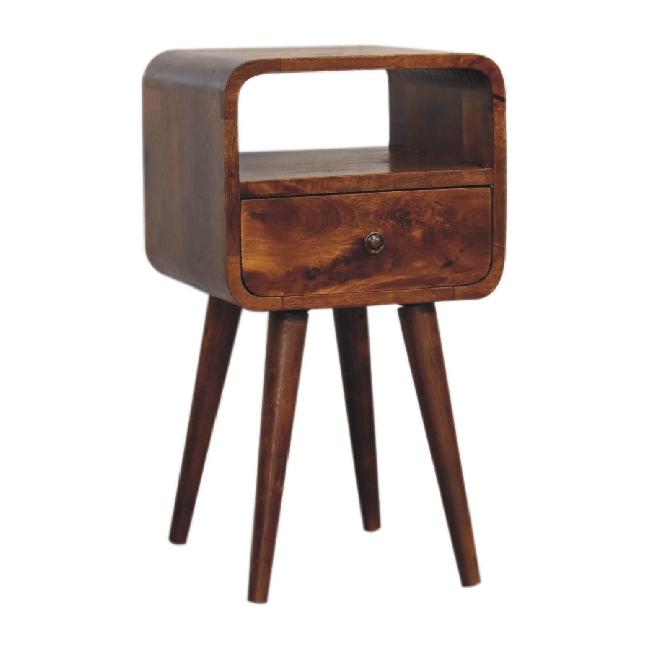 Mini Chestnut Curve Open Nightstand