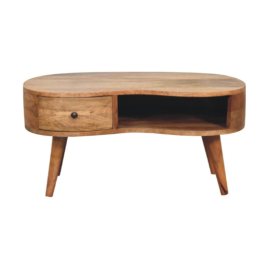 WillowStone Oak-ish Wave Coffee Table – handcrafted solid wood furniture by WillowStone