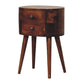 Mini Rounded Nightstand - Chestnut Finish