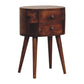 Mini Rounded Nightstand - Chestnut Finish