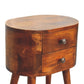 Mini Rounded Nightstand - Chestnut Finish