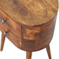 Mini Rounded Nightstand - Chestnut Finish
