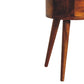 Mini Rounded Nightstand - Chestnut Finish