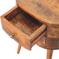 Mini Rounded Nightstand - Chestnut Finish