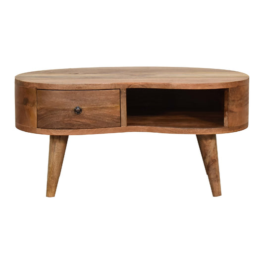 WillowStone Mini Oak-ish Wave Coffee Table – handcrafted solid wood furniture by WillowStone