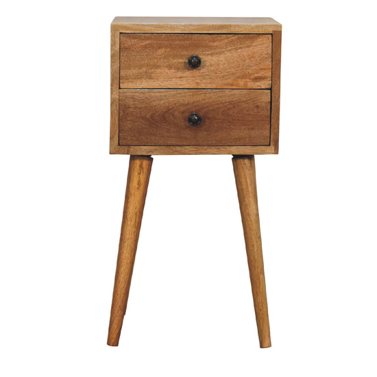 2-Drawer Mini Nightstand - Oak Finish