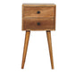 2-Drawer Mini Nightstand - Oak Finish