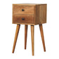 2-Drawer Mini Nightstand - Oak Finish