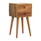 2-Drawer Mini Nightstand - Oak Finish
