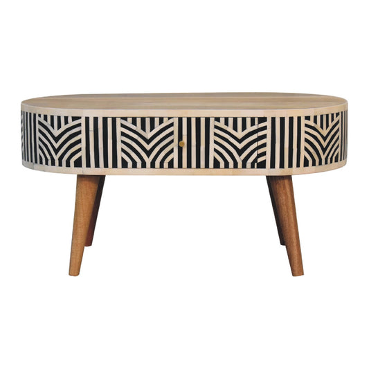 WillowStone Edessa Bone Inlay Coffee Table – handcrafted solid wood furniture by WillowStone