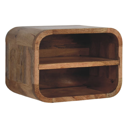 Oak-ish Floating Open Curve Nightstand