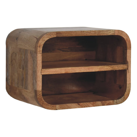 Oak-ish Floating Open Curve Nightstand
