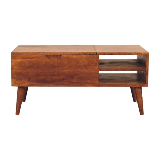 WillowStone Chestnut Handle Coffee Table – handcrafted solid wood furniture by WillowStone