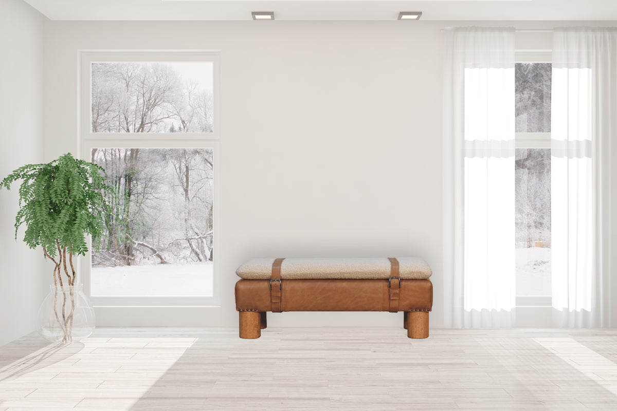 WillowStone Strapped Cyclinder Bench