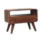 Mini Curved Media Unit - Chestnut Finish