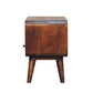 Mini Curved Media Unit - Chestnut Finish