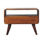 Mini Curved Media Unit - Chestnut Finish