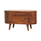 Lid-Up Rounded Blanket Box - Chestnut Finish