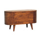 Lid-Up Rounded Blanket Box - Chestnut Finish