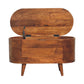 Lid-Up Rounded Blanket Box - Chestnut Finish