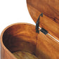 Lid-Up Rounded Blanket Box - Chestnut Finish