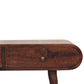 Curved Console Table - Light Walnut Finish