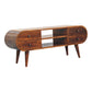 Circular Media Unit - Chestnut Finish