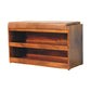 Buffalo Hide Storage Bench - Chestnut Finish