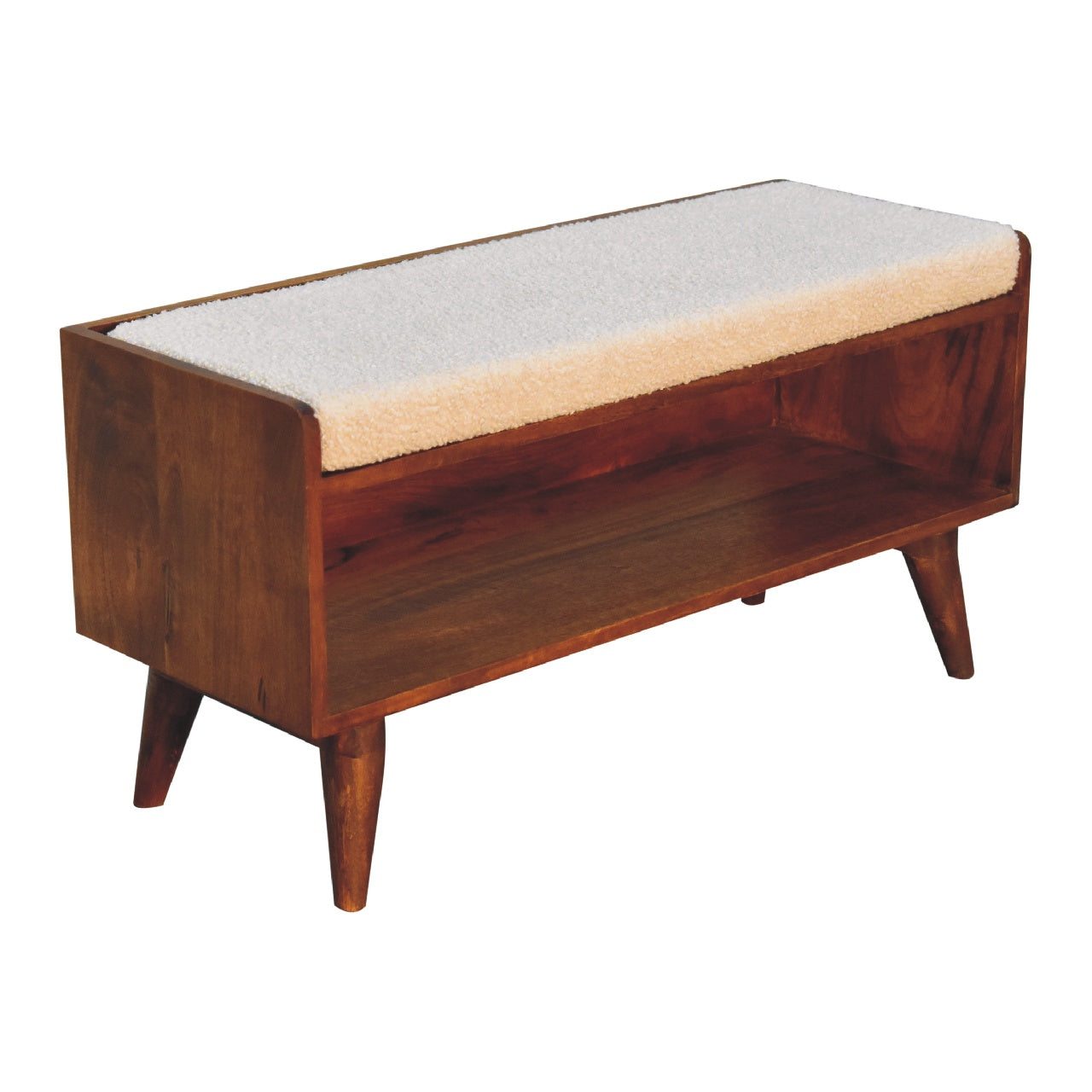 WillowStone Boucle Nordic Storage Bench