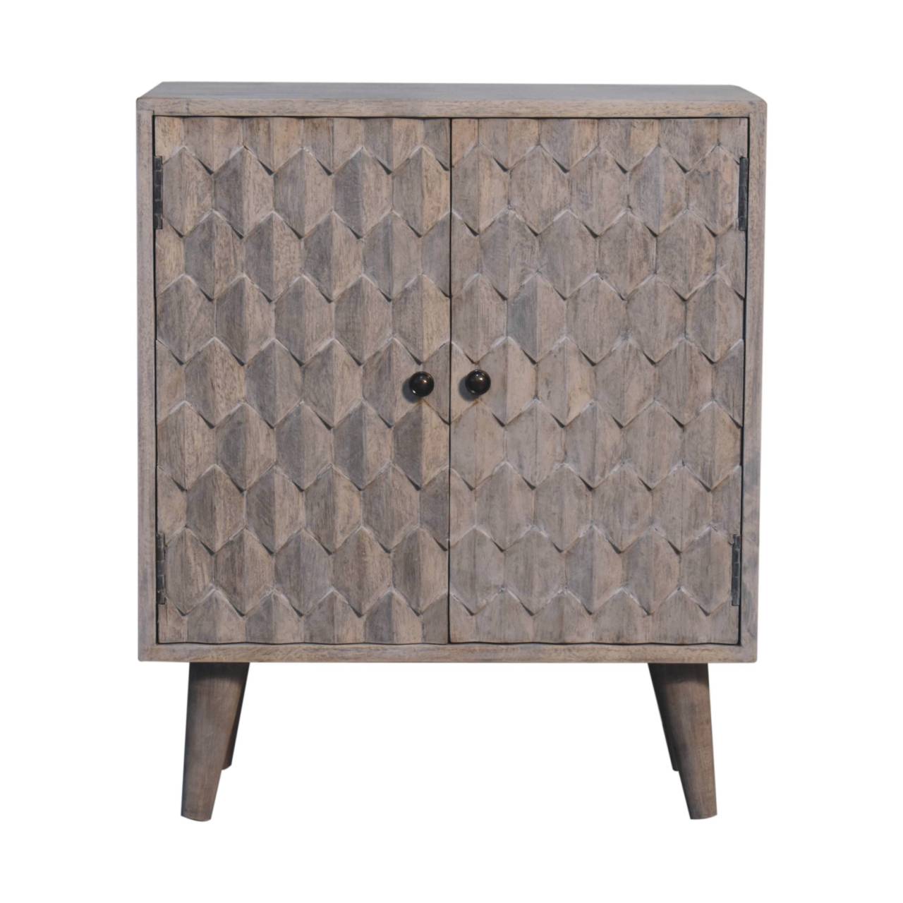 WillowStone Mini Pineapple Carved Stone Finish Cabinet