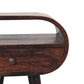 Open-Slot Circular Nightstand - Light Walnut Finish