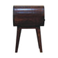 Open-Slot Circular Nightstand - Light Walnut Finish