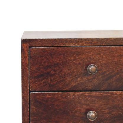 Mini 2 Drawer Light Walnut Nightstand