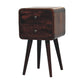 Mini Curved Nightstand - Light Walnut Finish