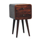 Mini Curved Nightstand - Light Walnut Finish