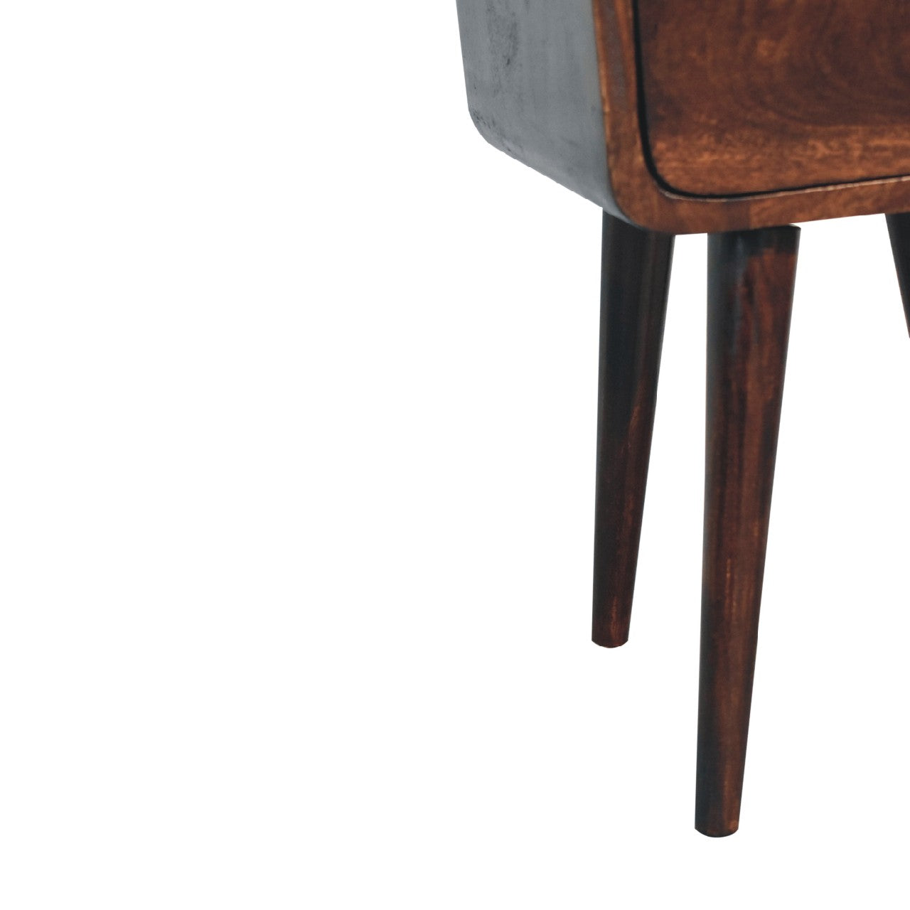 Mini Light Walnut Curved Nightstand