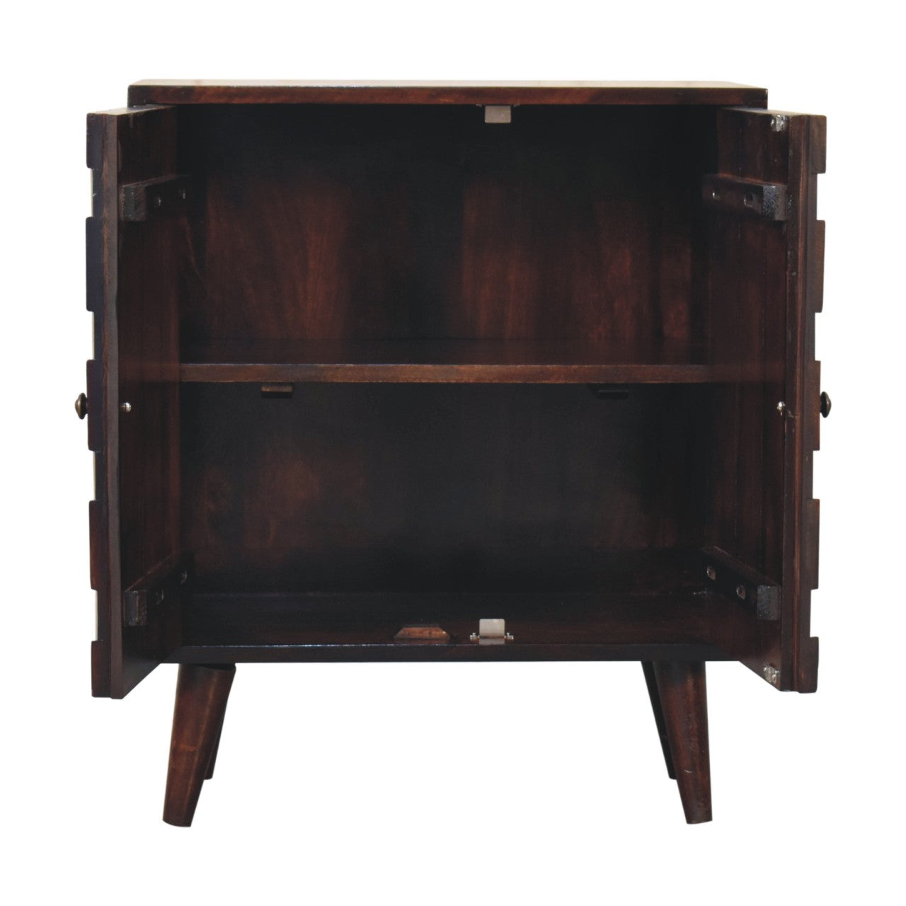 WillowStone Mini Pineapple Carved Light Walnut Cabinet